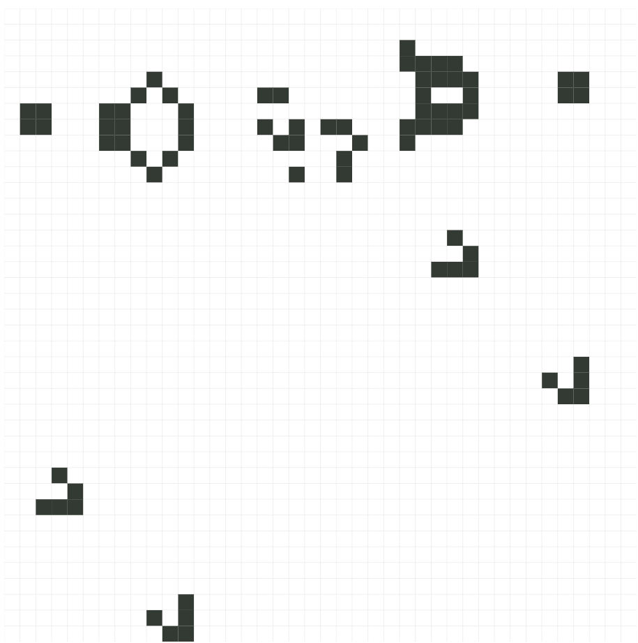 ライフゲームの「グライダー銃」パターンをシミュレーターで観察しよう！