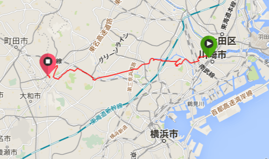 Garminコネクトのretu27の川崎→出身大学院（町田周辺）へ！迷いに迷って、30km！詳細